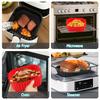 21x21cm Reusable Air Fryer Liners Silicone Square Air Fryer Oven Plate Non-stick Baking Tray for Pizza Fried Chicken Fries  Cake