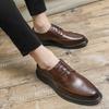 Leather Shoes Men's Autumn and Winter Business Dress Pointed Groom Wedding Hairstylist Casual Soft Leather Men's Shoes Large Size
