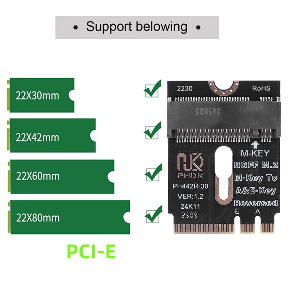 Адаптер M.2 A+E на NVME SSD с ключом M, адаптер PCI-E 4.0 с кронштейном, интерфейс M2 WIFI для SSD NVME 2230 2242 2260 2280