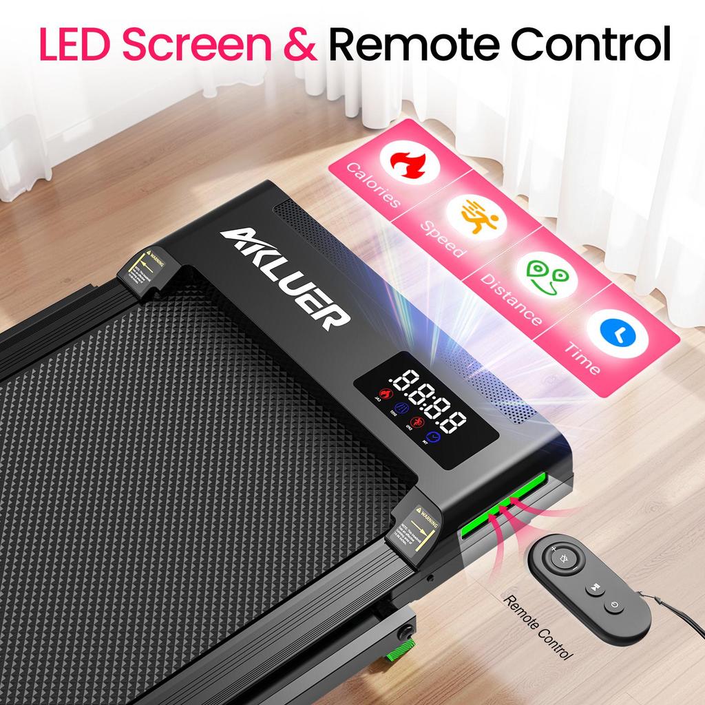 AKLUER H03 Foldable Treadmill for Home, 2.5HP, 6% Manual Incline, Remote Control