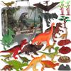 Tubasaya Dinosaur Toy Set for Realistic Dinosaur Figures with Storage Perfect or New Gift for Boys Ages 25-Piece Kids, Box, Birthday, Christmas,