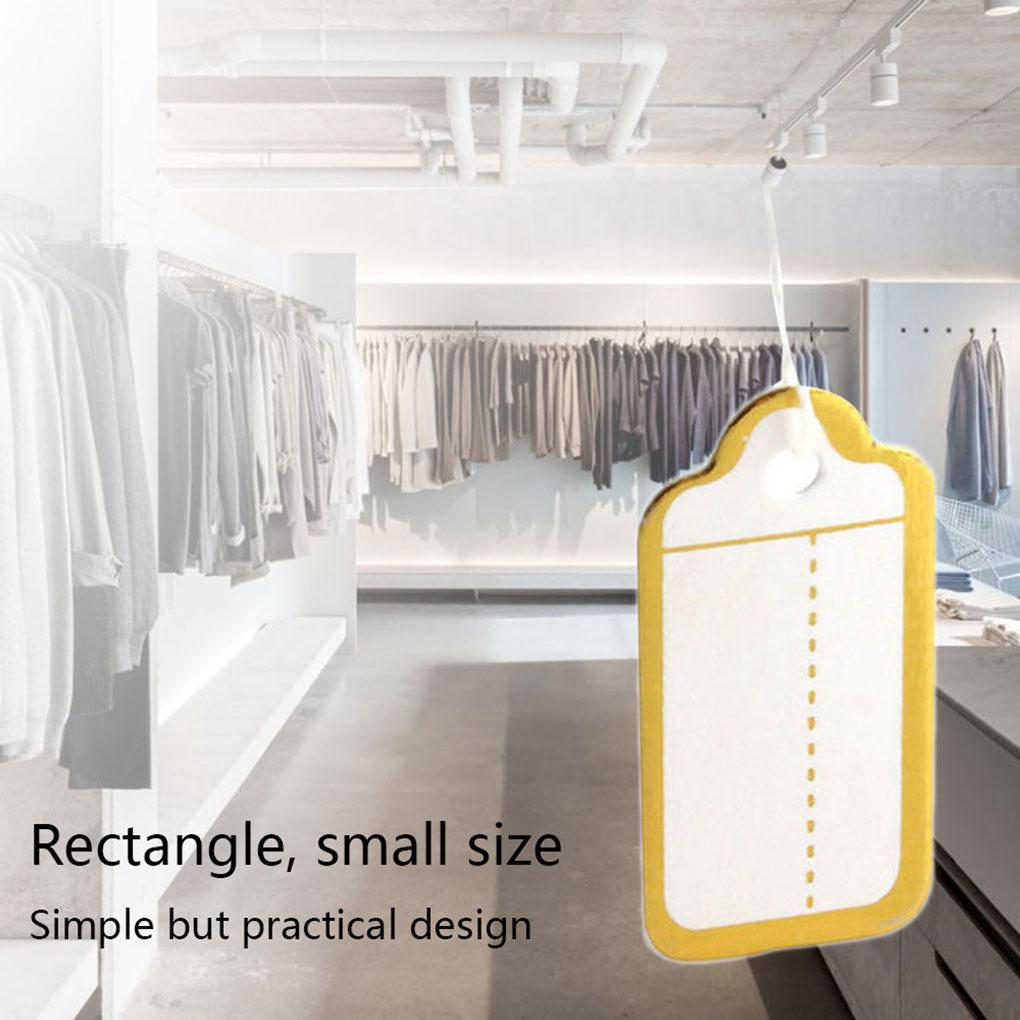 500 PCS Rectangle Card Paper Writable Gold Edge Display Tool Hanging Tags Jewelry Price Labels Jewellery Hangtags with Words