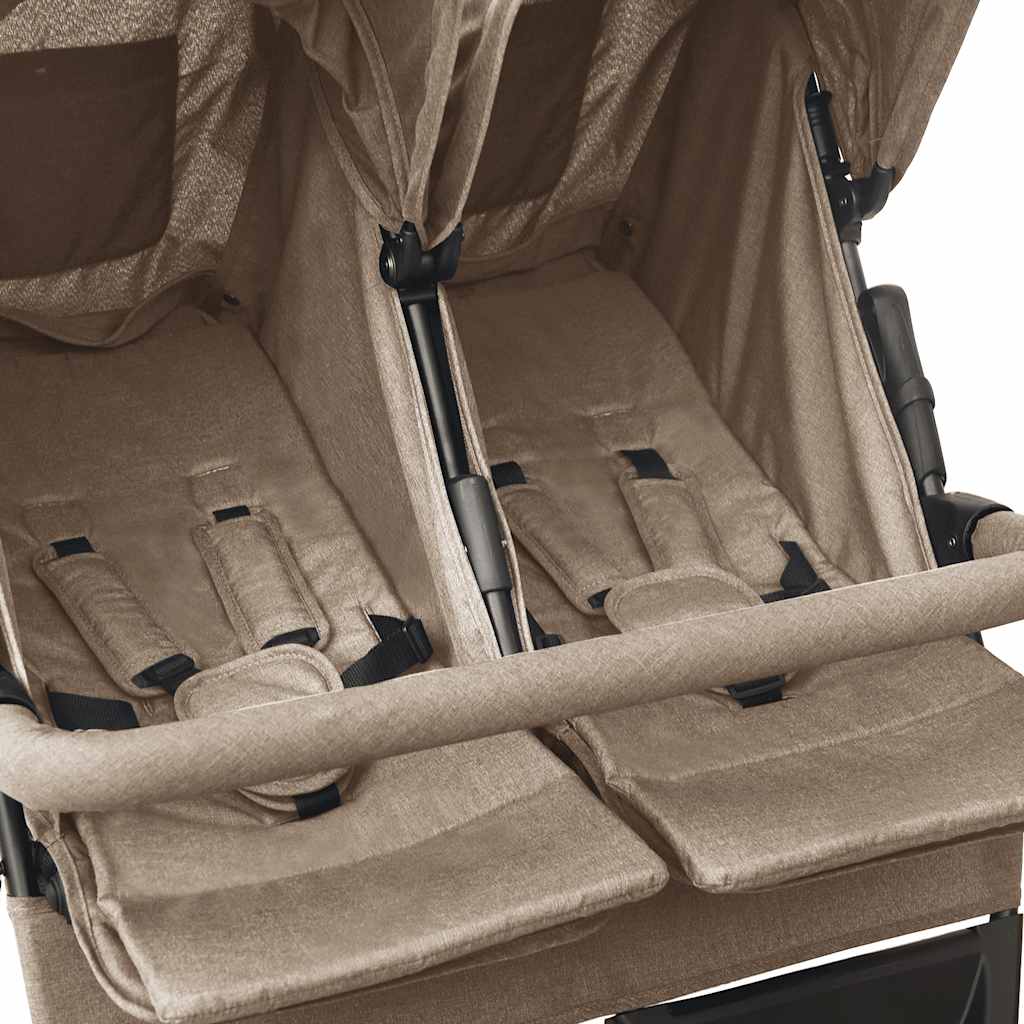 Twin Stroller Taupe Steel