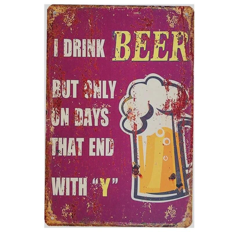 Beer Metal Tin Sign Cafe Bar Pub Club Man Cave Party Vintage Decoration Posters Home Kitchen Wall Decor Art Painting Plaque