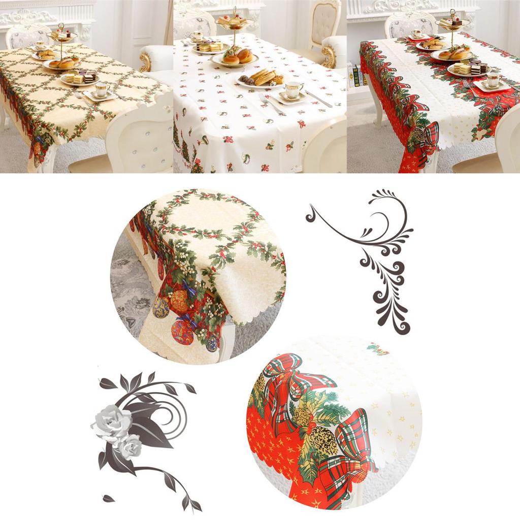 Versatile Santa Christmas Red Tablecloth Designed For Effortless Use In Various Holiday Occasions