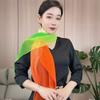 New Rainbow Gradient Pleated Scarf Summer Fashion Colorful Multifunctional Women's Scarf Versatile Square Dance Scarf