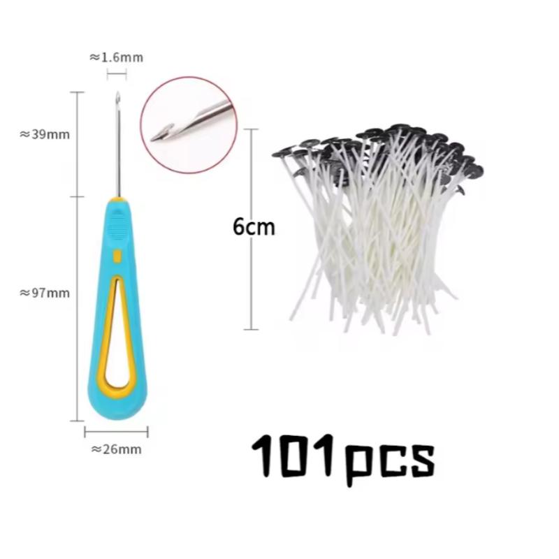 100pcs Waxed Cotton Candle Wicks Set with Stand Original Smokeless Candle Wicks Soy Oil Wax Core Woven Making Candles Supplies