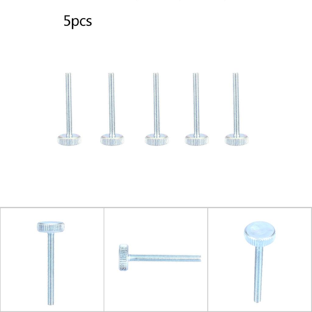 5pcs M3 Zinc Plated Carbon Steel Flat Knurled Head Bolts Thumb Screws (M3*30)