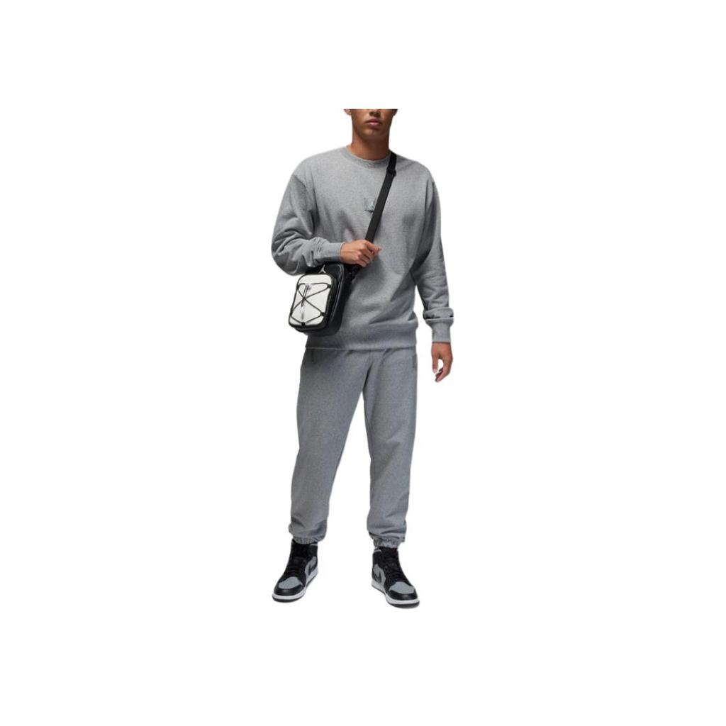 Jordan Спортивная удобная мягкая толстовка Flight Fleece Crewneck с длинным рукавом, мужская толстовка Carbon FV7259-091