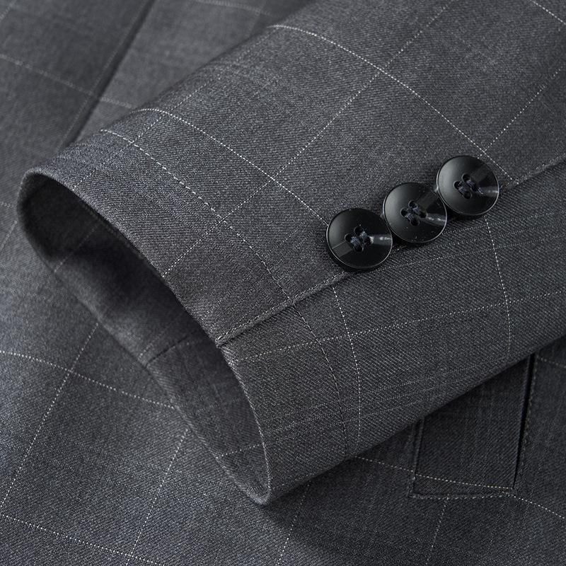 Мужская клетчатая куртка в стиле business casual - На пуговицах, свободного кроя, с отложным воротником, идеально подходит для весны и осени.