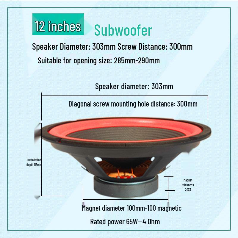 4-12 Inch Heavy Bass Car Subwoofer for Truck & Vehicle Audio