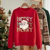 Merry Christmas Santa Claus Prints Sweatshirt Women Warm Basics Hoodie Crewneck Loose Pullover Casual Comfortable Clothes