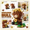 Игрушка-конструктор Фигурка Шотландской коровы с подсолнухом Декоративный набор для творческой сборки и демонстрации Коллекционный