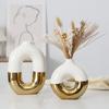 Керамическая ваза с гальваническим покрытием Nordic Advanced Feeling Creative Flower Arrangement Ceramic Handcraft Ornaments Art Decorative Vase