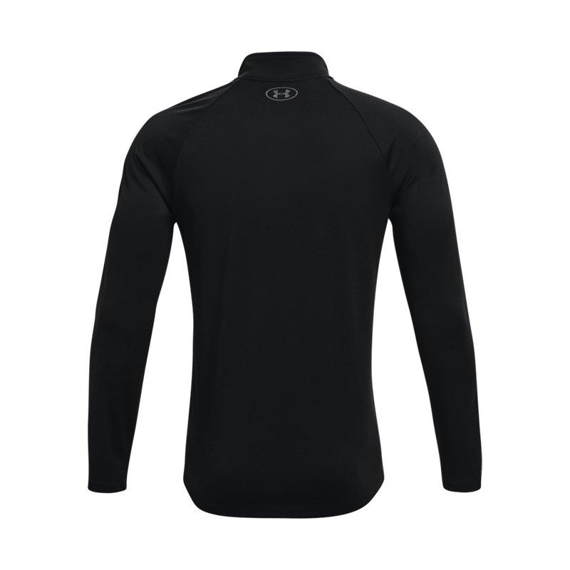 Under Armour Сплошная цветная футболка с длинным рукавом для бега и фитнеса с полумолнией, мужские топы, черные 1328495-001