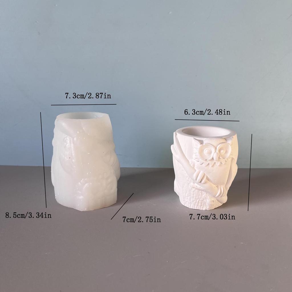 Форма для цементного горшка Гибкая силиконовая форма Сова Форма для ароматических свечей Высокое качество Для художественного творчества Домашний декор Поделки своими руками