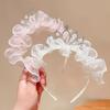 Хрустальный детский головной убор Сетчатый бант Принцесса Жемчужный обруч для волос Модная корона Повязка на голову