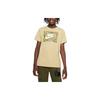 Sportswear Letter Logo Print Crew Neck Short Sleeve T-Shirt Kids Tops Wheat-Green DR9728-718