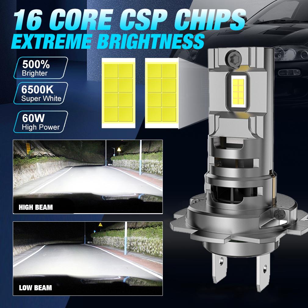 H7 светодиодная лампа для фар Mini Wireless 60W 20000LM 6500K CSP для автомобильных фар мотоциклетных ламп Auto Diode Lights H7 Turbo Led 12V