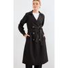5853 Double Breasted Trench Coat - Black