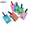 Travel Suitcase Luggage Tags Accessories Cute Cartoon Luggage Label Silicon Plastic Suitcase ID Address Holder Bus Card Cover