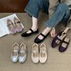 French Silver Casual Style Square Head Single Shoes Fairy Shoes 2025 New Spring Skirt Fashion Mary Jane Shoes