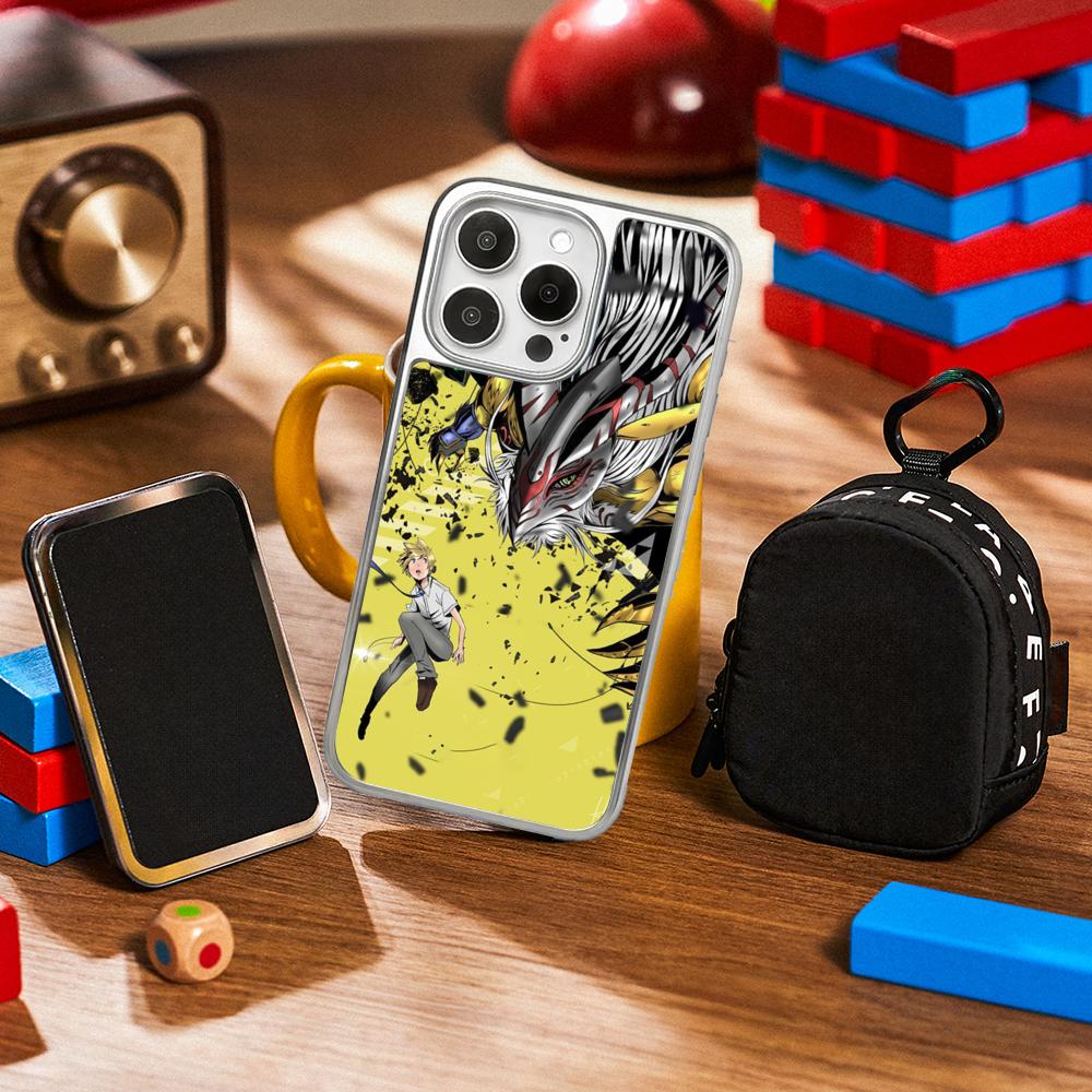 Classic Anime digimon japan art poster Phone Case for iPhone 16 15 14 13 12 11 Pro Max Sheepskin Silver-edged protective case
