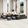 VidaXL 14-Piece Garden Sofa Set with Cushions Poly Rattan Black 3364930