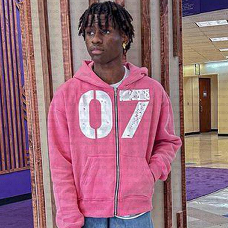 Европейский и американский модный кардиган с капюшоном: Свитшот в уличном хип-хоп стиле с цифровым принтом 07