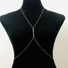Sleek Crystal Body Chain: European & American Beach Bikini Jewelry