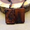 Thunderstruck Jujube Wood Crape Myrtle Pendant: Handcrafted Thunder-Scorched Wood Amulet for Car