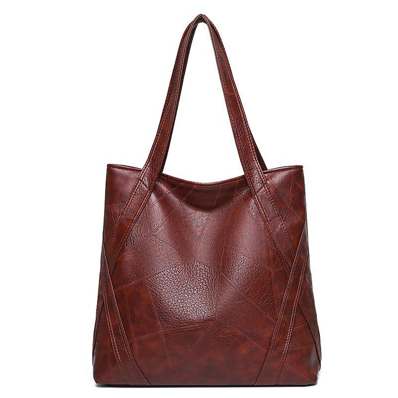 Tote Bag with Genuine Leather Texture Autumn Winter High-capacity Simplicity Advanced Feeling Versatile Unique Shoulder Bag