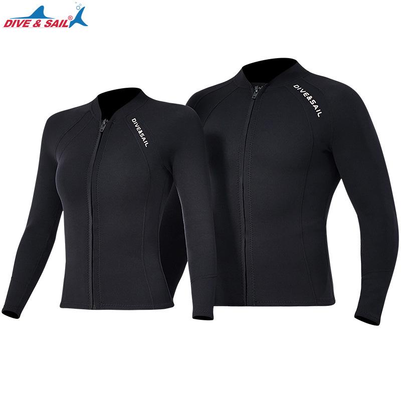 2MM Men's & Women's Long Sleeve Split Top Diving Suit - Thickened for Cold Protection, Ideal for Swimming, Snorkeling, Surfing.