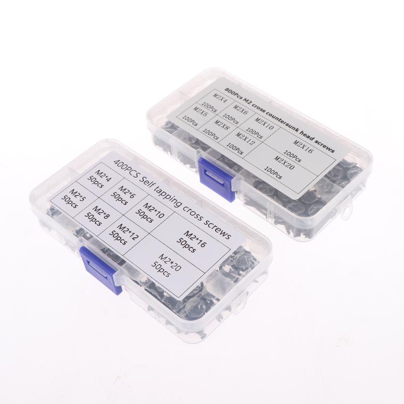 400/800 шт./набор M2 Черный Набор саморезов, саморезы с фиксацией и саморезы по дереву