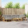 Outdoor Sofa Set 7 pcs White and Light Grey