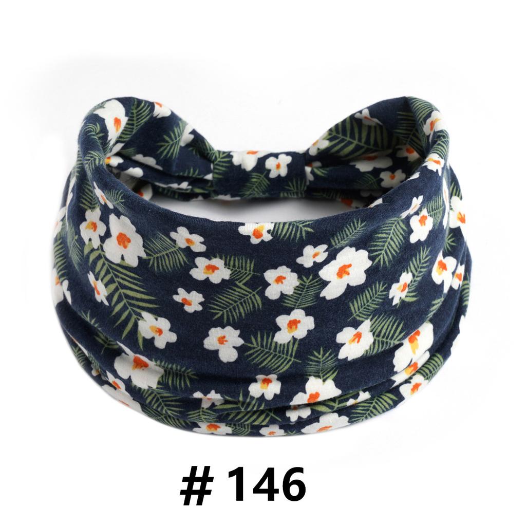 Бохо повязки на голову для женщин Хлопковые широкие повязки на голову Эластичная повязка для волос Нескользящая для тренировок Йоги Бега Тюрбан Головной убор Аксессуары для волос