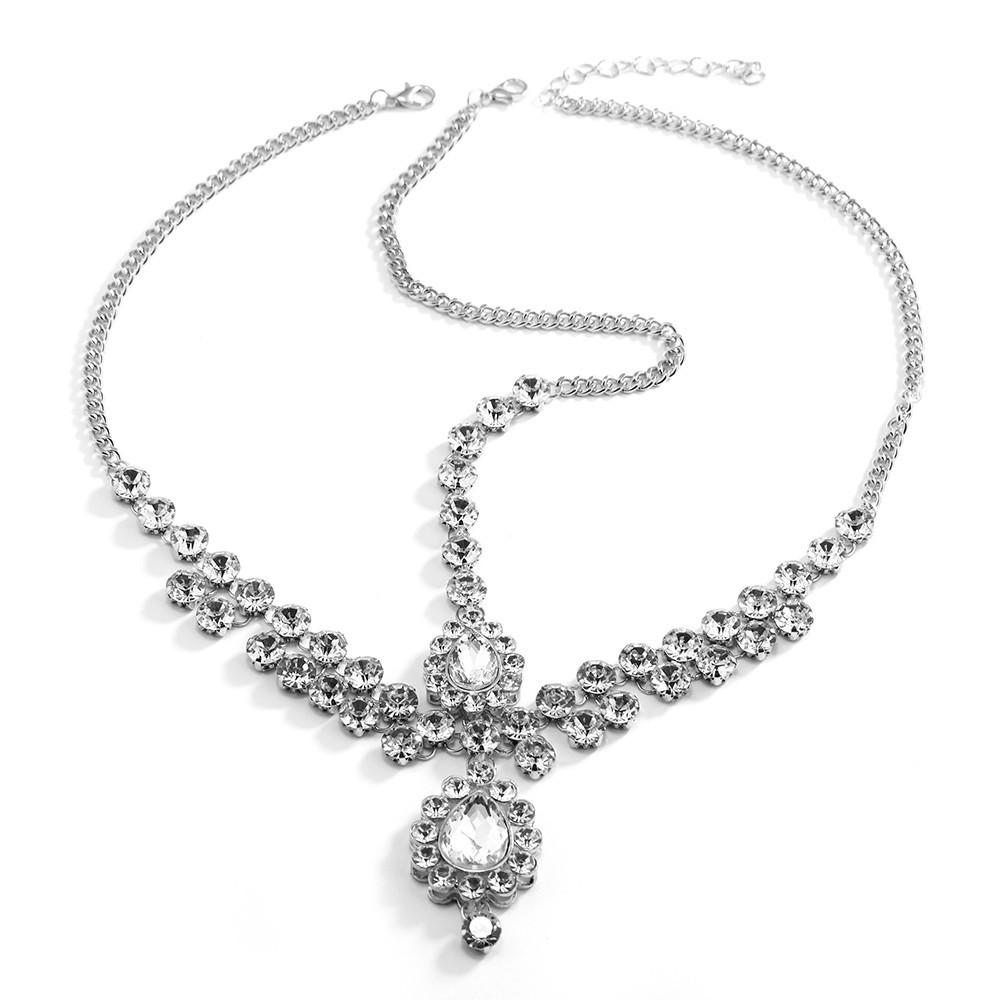 Цепочка для лба с подвеской в виде капли воды, женская модная цепочка для волос с дрелью для воды