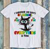 Black Cat 100 Days Of School It's Fine I'm Everything Is Gift Tee T Shirt M1721