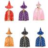 Pack of 2 Halloween Witch Hat + Cape Kids Fashionable Felt Halloween Party Hat Festival Carnival Party Cosplay Hat