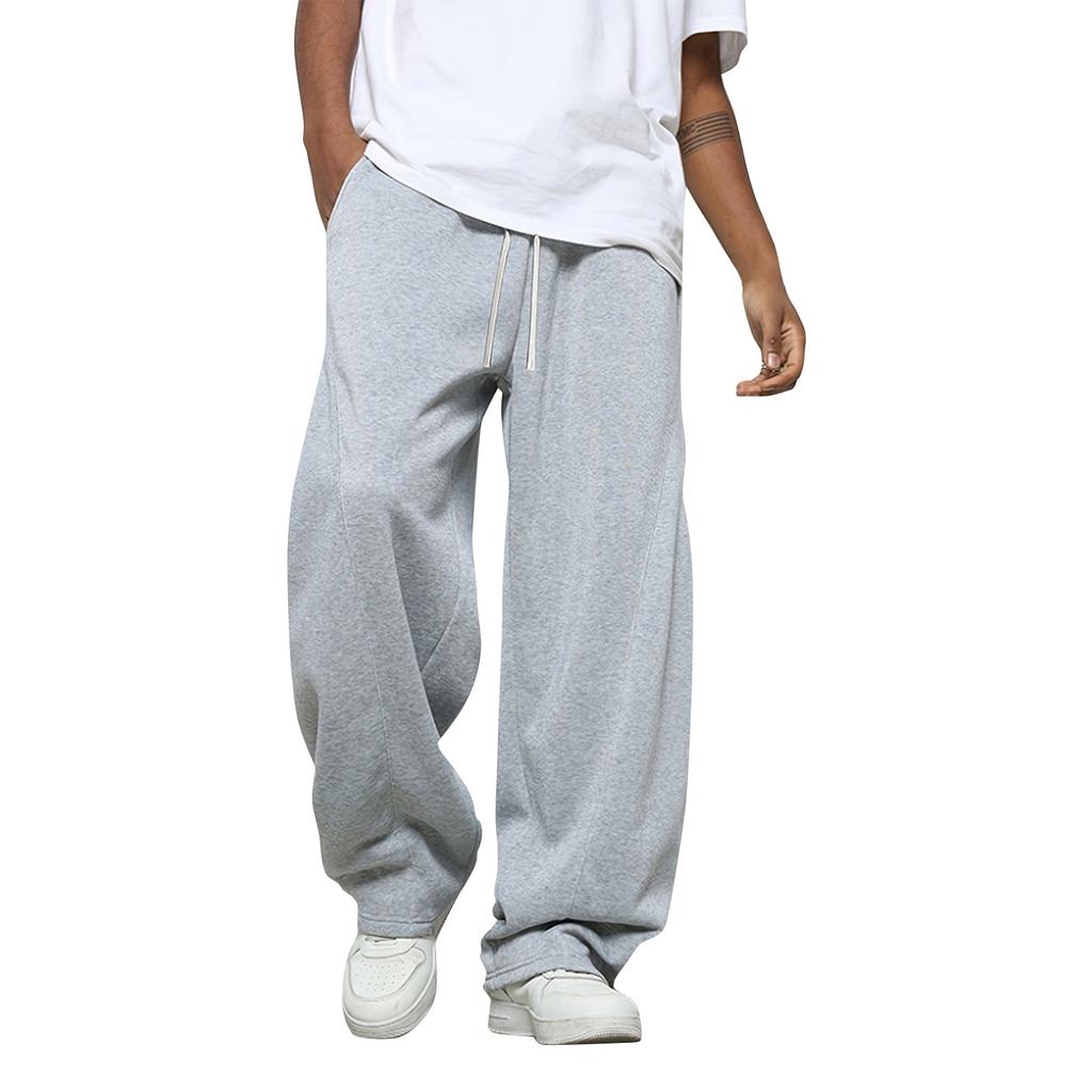 Men's Solid Color Loose Wide Leg Sweatpants Men's Casual Fashion Sweatpants