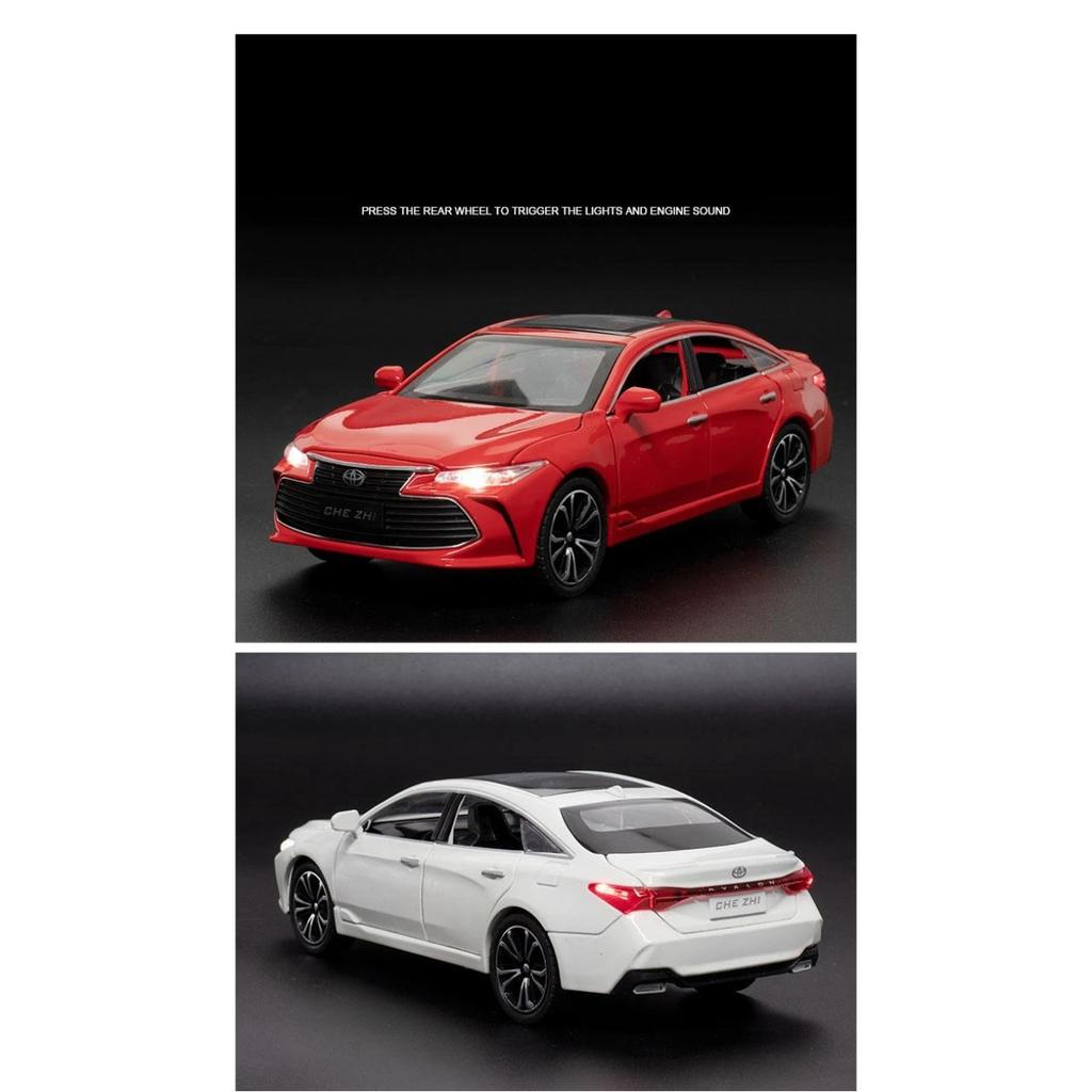 1/24 TOYOTA Avalon игрушечная машинка для детей литая металлическая модель миниатюрная звук свет двери открываются коллекция подарок для детей