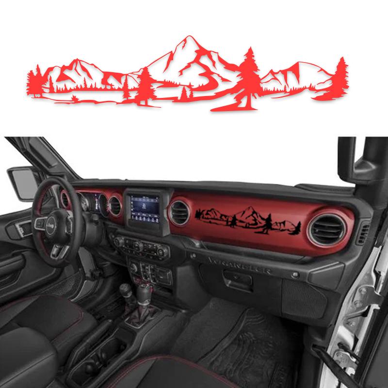 Приборная панель Бардачок Горный пейзаж Виниловая наклейка для Jeep Wrangler / Gladiator, Наклейка для приборной панели Off Road Аксессуары