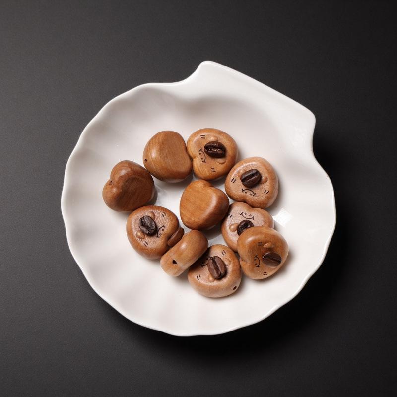 Peach Wood Coffee Bean Beading Pendants - DIY Handmade Multi-Style Cultural Accessories