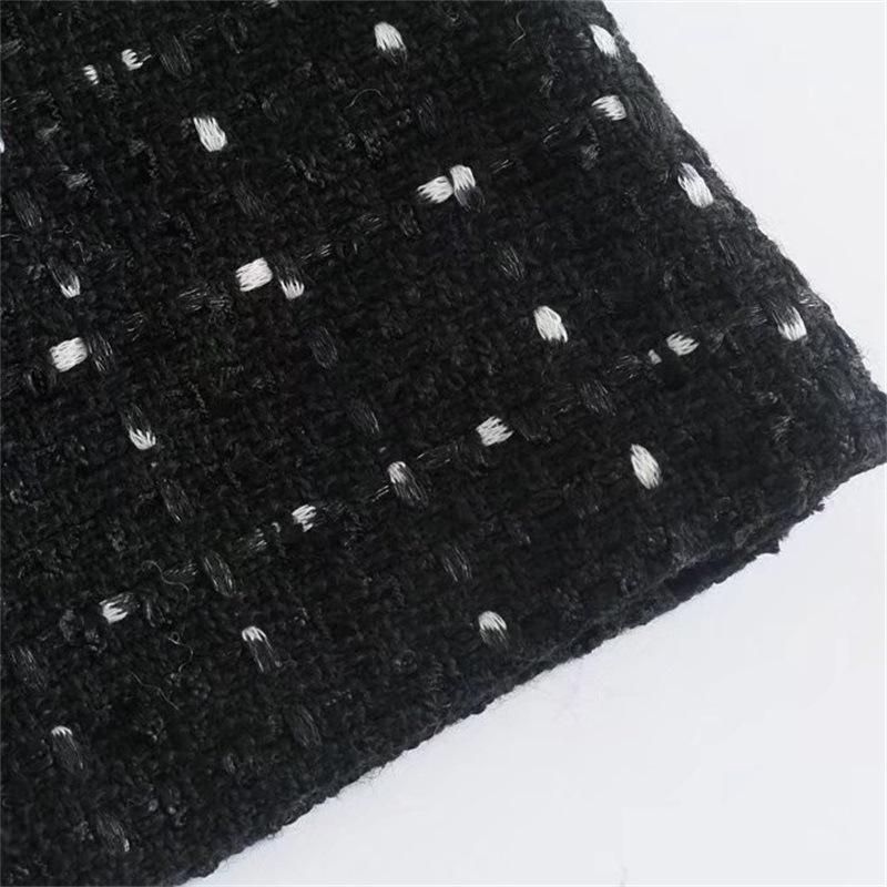 Осенне-зимнее женское платье-халтер с отделкой из искусственного жемчуга и объемным плетением без талии