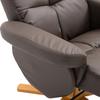 Recliner with Footstool, 360 degrees Swivel TV Chair with Reclining Function Reading Chair for Bedroom, Living Room, Faux Leather, Brown