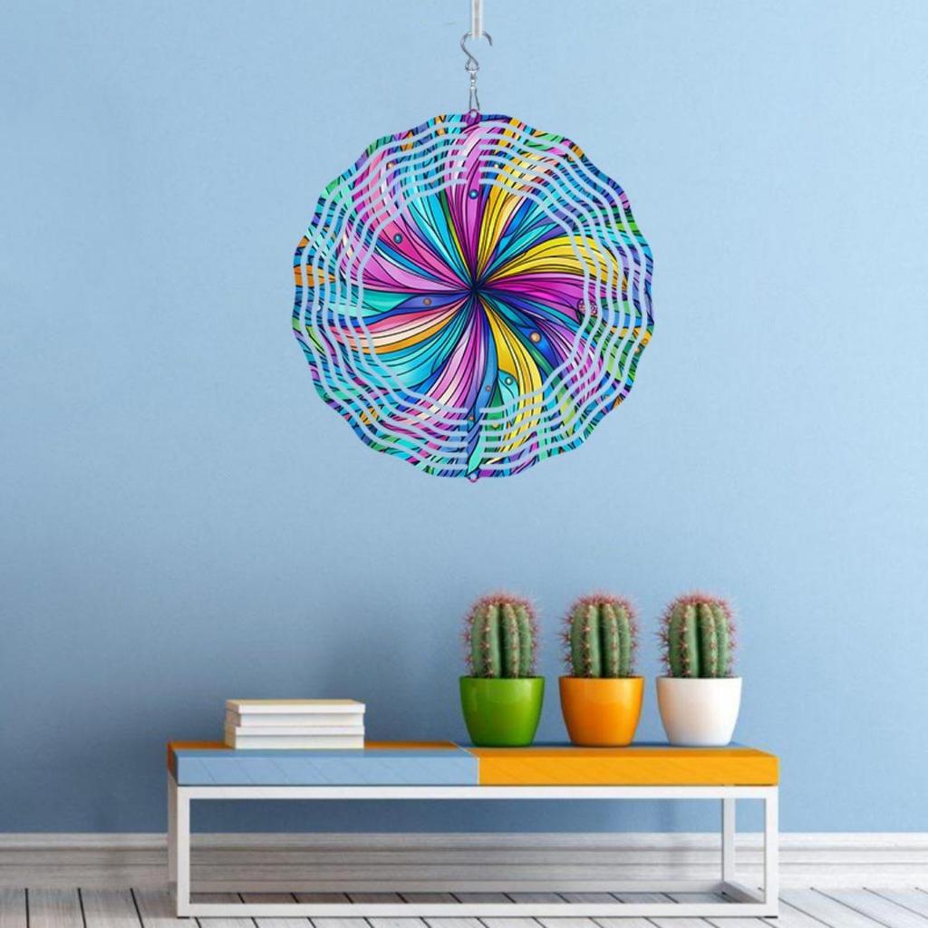 Handcrafted 3D Metal Wind Chime Mandala Floral Birds Design Outdoor Garden Patio Balcony Decor No Electricity Needed Weather Resistant