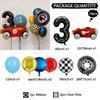 14pcs Red Racing Grid Flag Balloon Black Numbers 1-9 Birthday Balloon Set Racing Themed Party Decor Children's Birthday Supplies