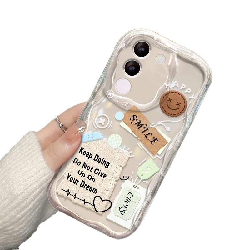 Smiley Face for Apple 15 Phone Case for IPhone16promax/13 Label English 11/12 Transparent Silicone 14