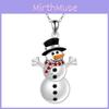 Doll Cute Shaped Christmas Necklace With Rhinestone Alloy Chain For Holiday Wear