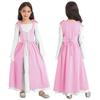 Kids Girls Medieval Renaissance Dress Halloween Costumes Square Neck Long Sleeve Lace-up Princess Gown Dress